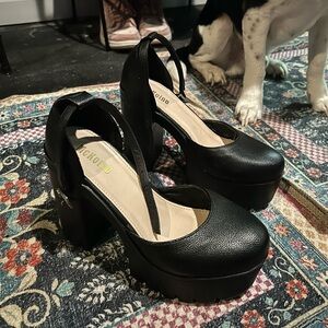 Elegant Black Platform Heels